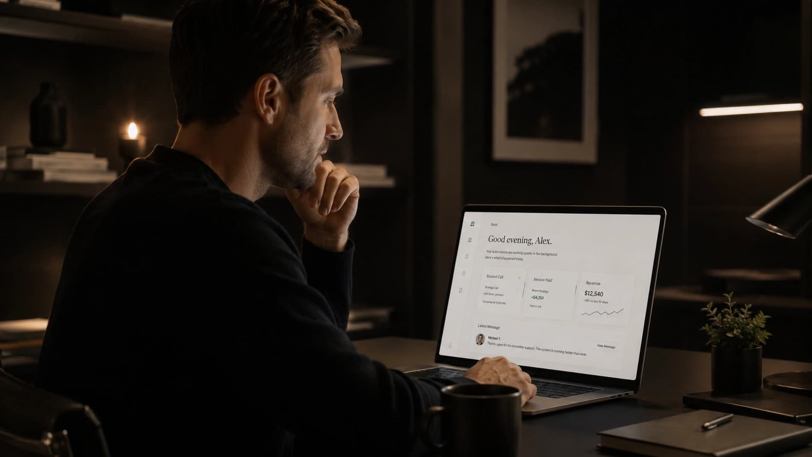 Person reviewing a customer journey dashboard on a laptop